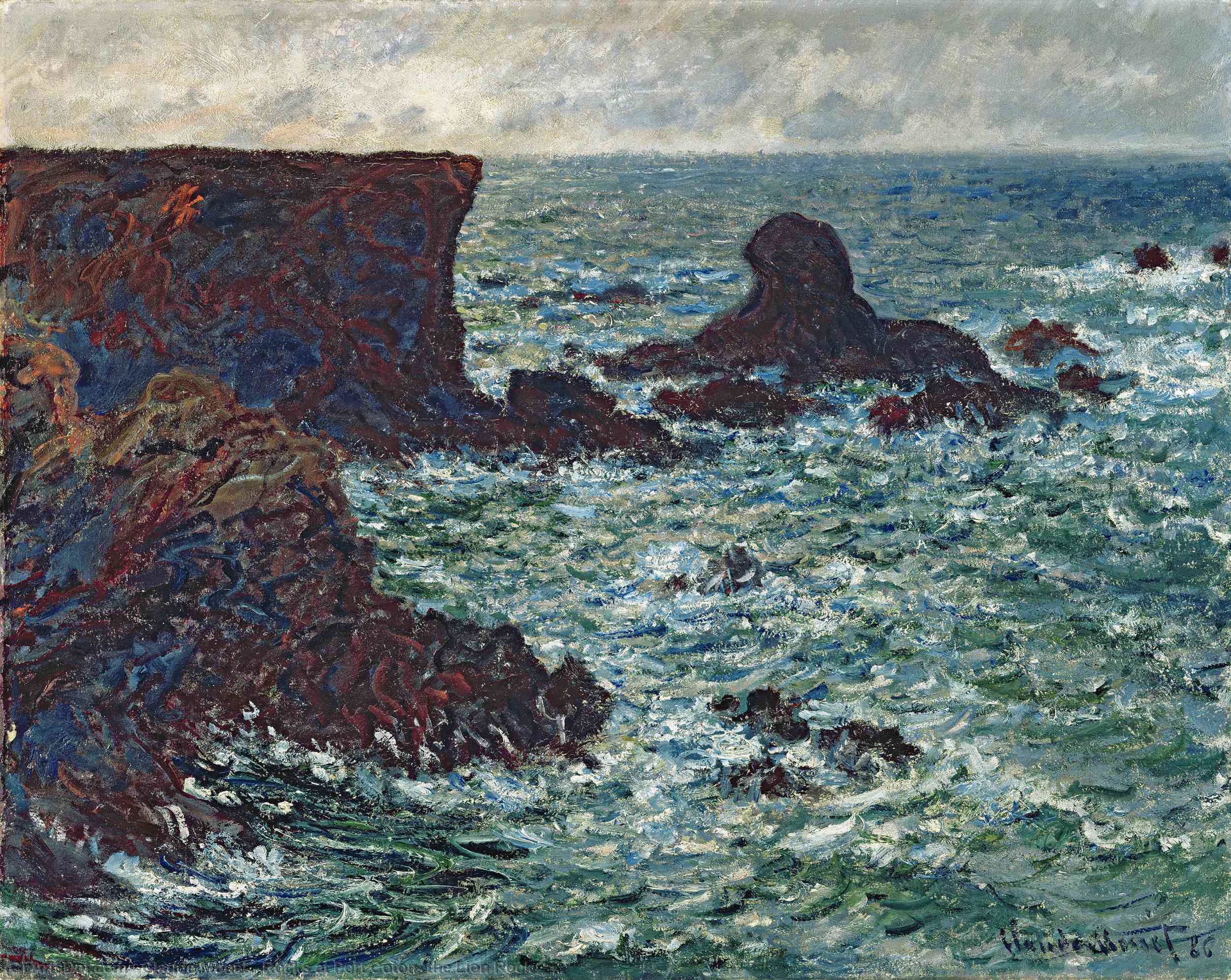 Rocks At Port Coton, The Lion Rock — Claude Monet