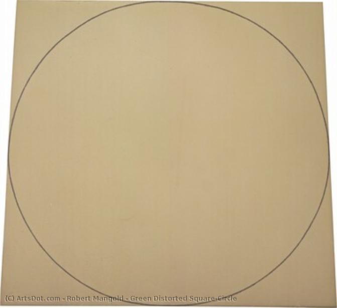Green Distorted Square-circle — Robert Mangold