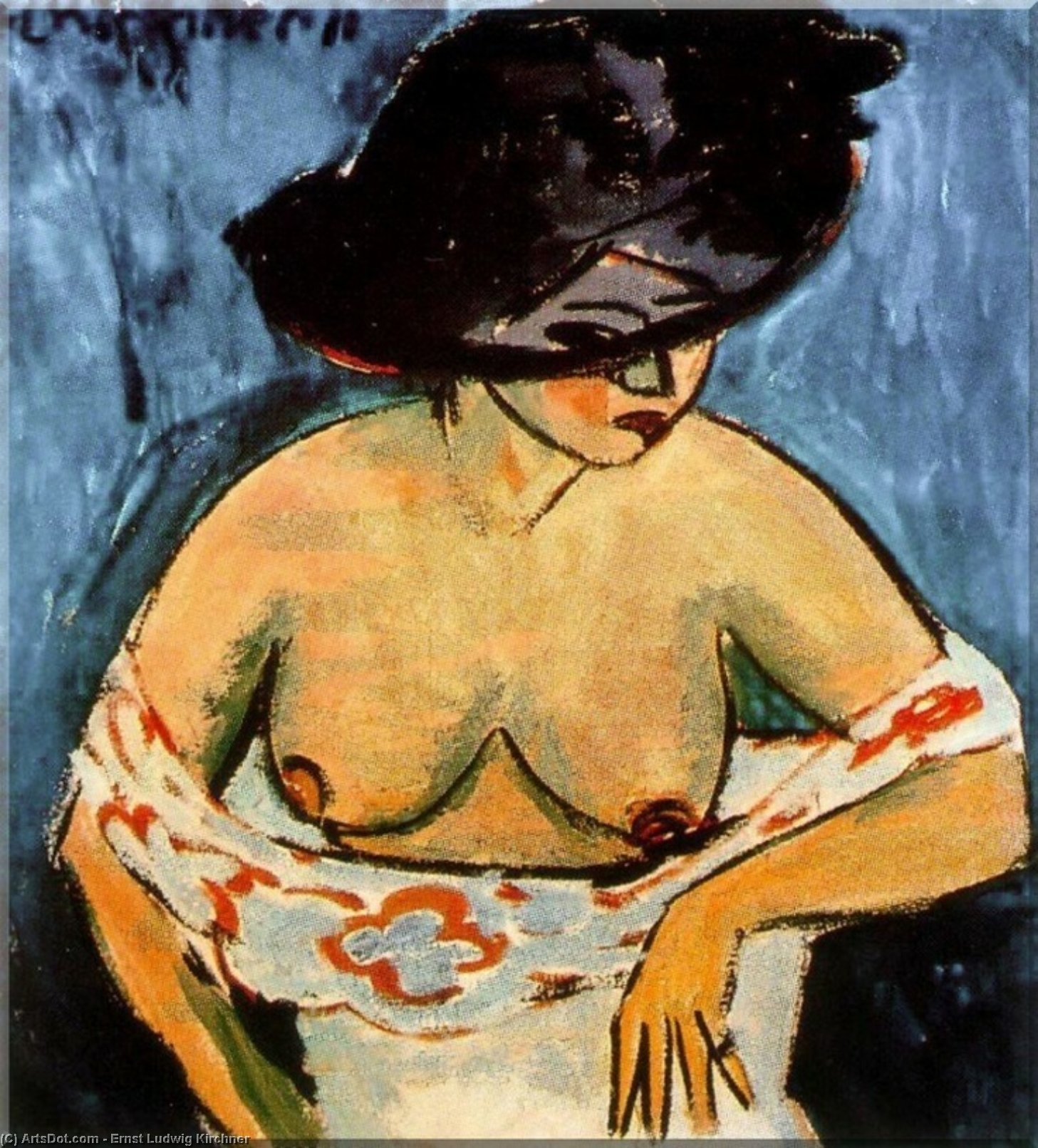 Half-naked Woman With Hat — Ernst Ludwig Kirchner