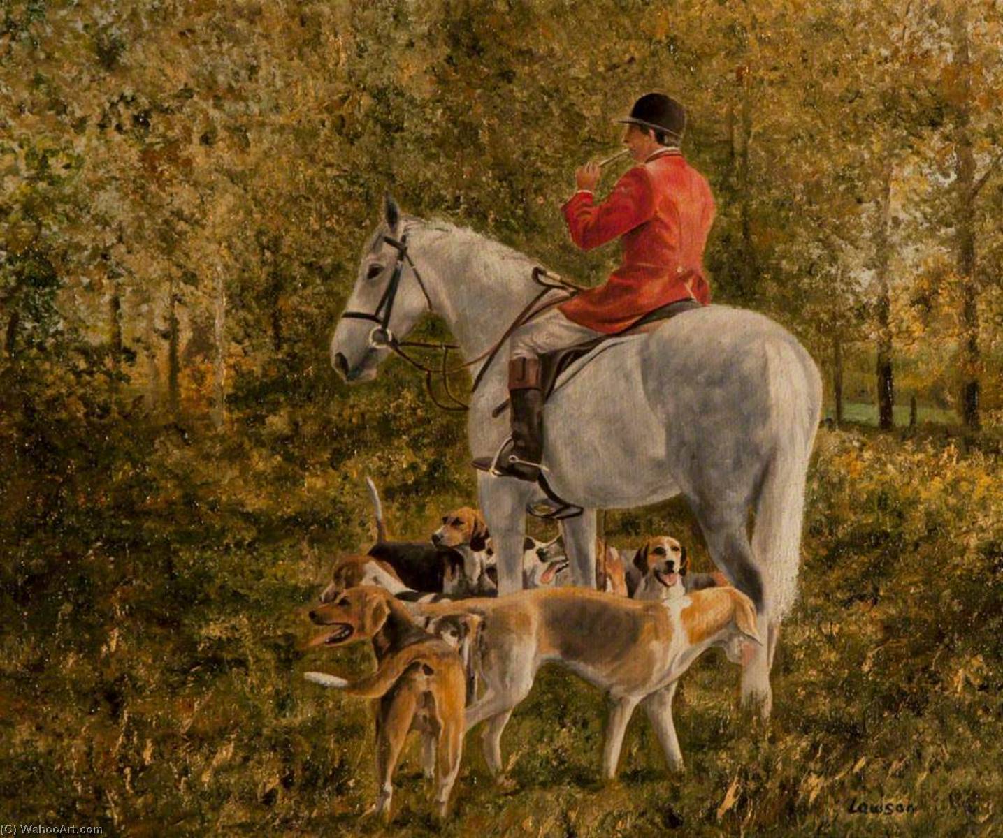 Huntsman Blowing A Horn — John Andrew Lawson