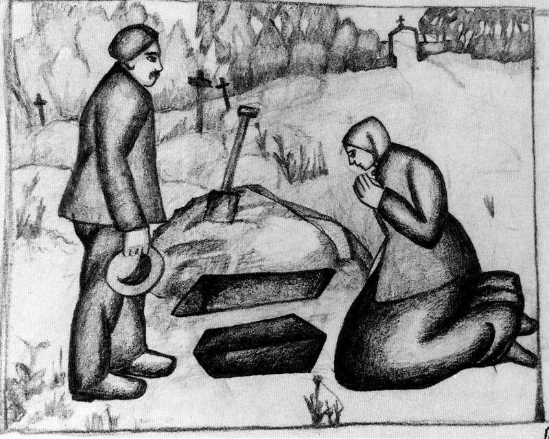 At The Cemetery — Kazimir Malevich