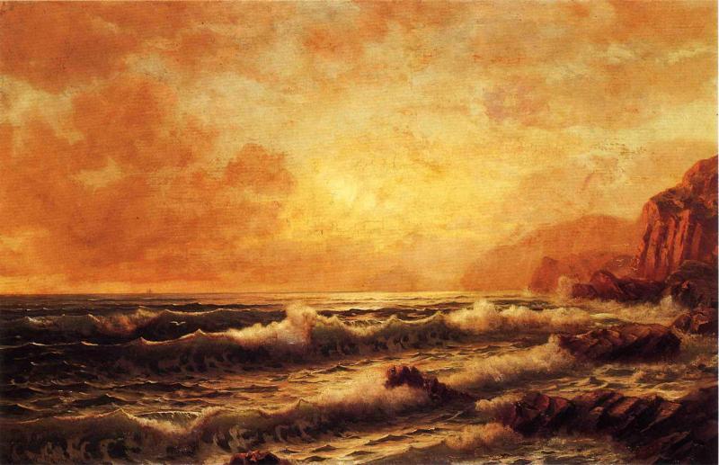 Rocky Coast At Sunset — William Trost Richards
