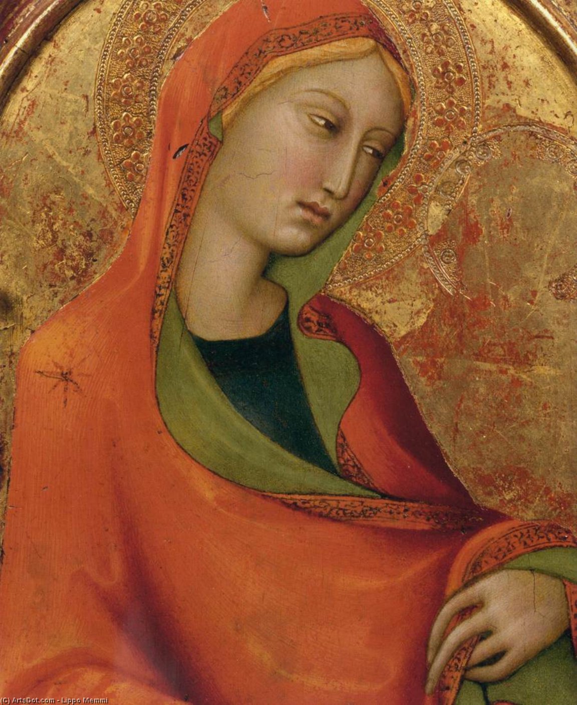 St Mary Magdalen (detail) — Lippo Memmi