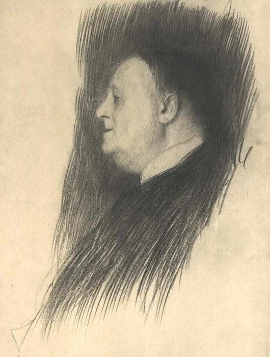 Portrait Of A Man Heading Left — Gustav Klimt