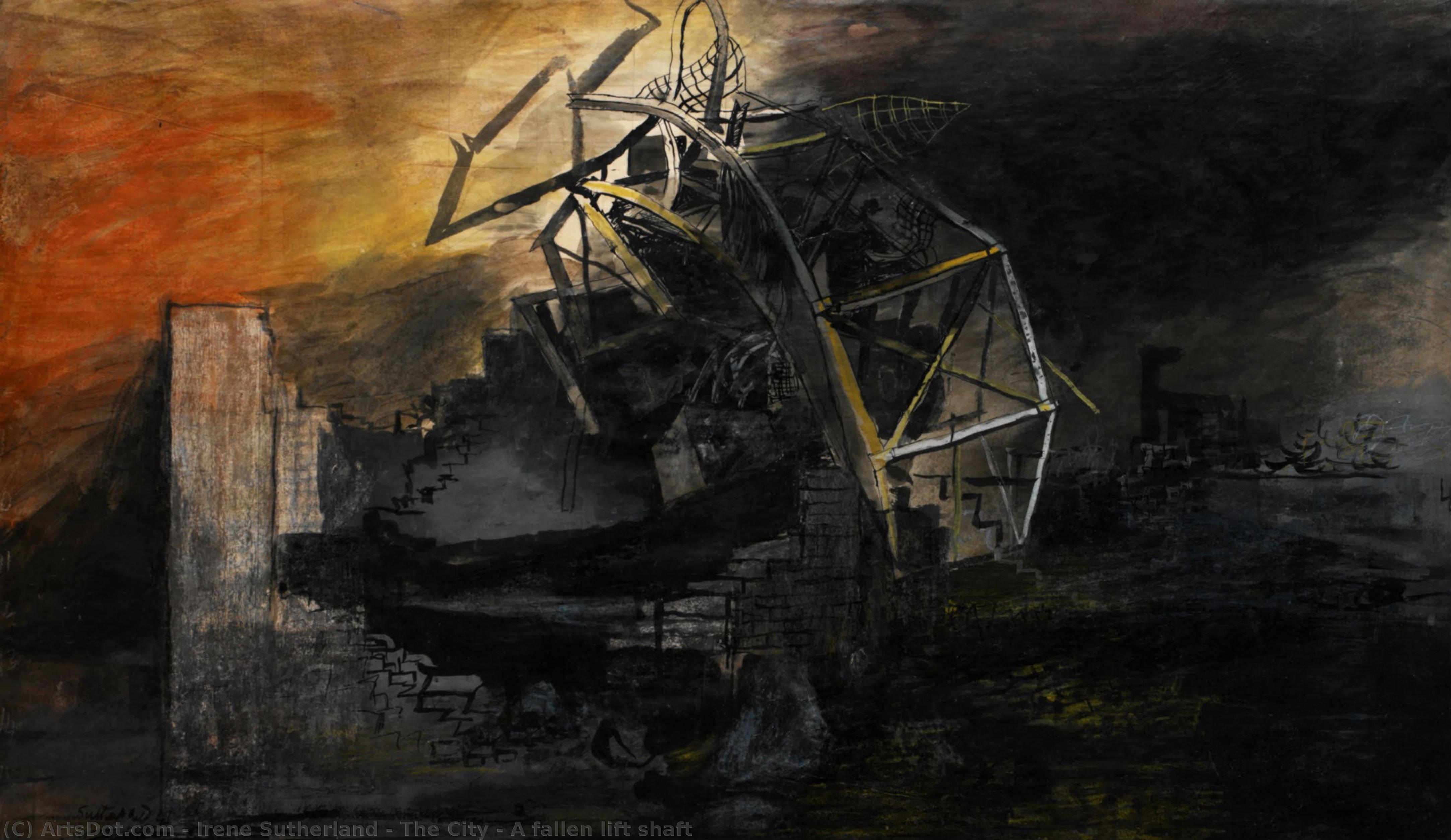 The City : A Fallen Lift Shaft — Irene Sutherland