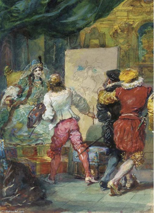 The Sicilian Love Or Painter — Eugene Louis Lami