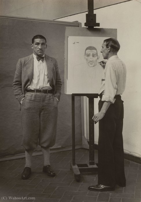 The Painter Heinrich Hörle Drawing The Boxer Hein Domgören — August Sander