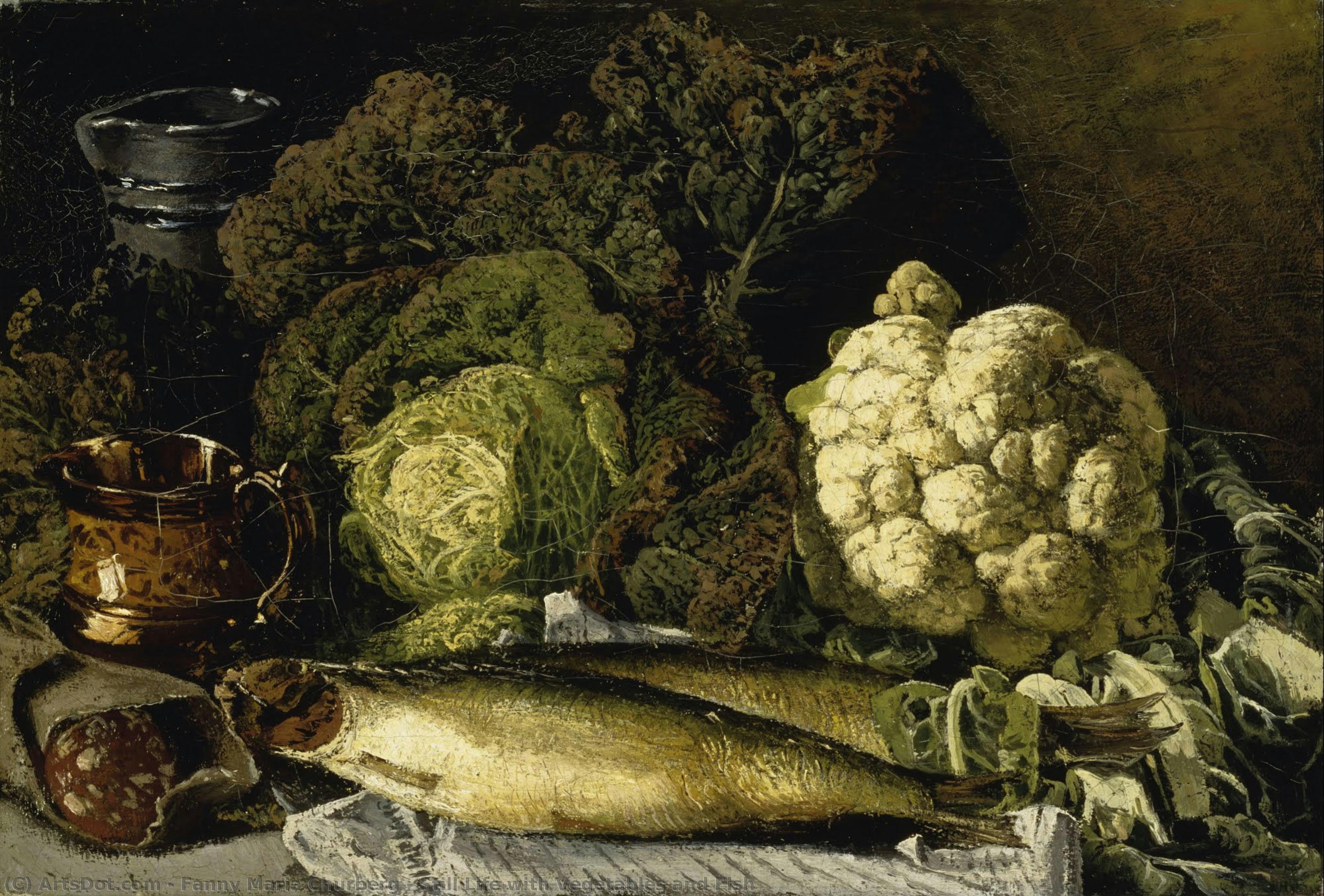 Still Life With Vegetables And Fish — Fanny Maria Churberg