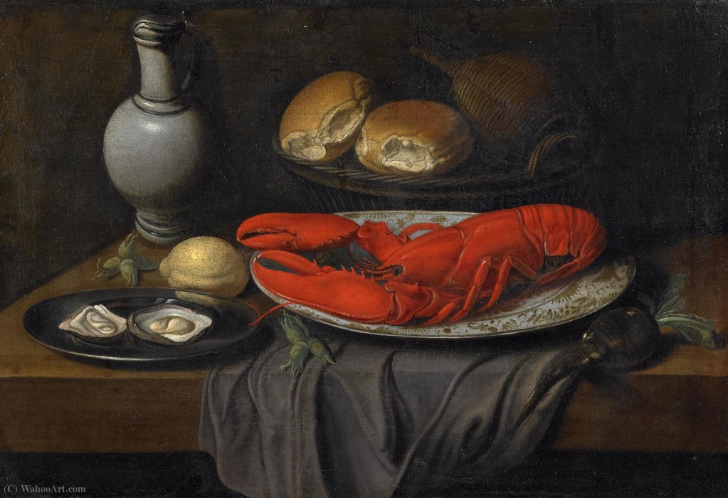 Still Life With Lobster And Oysters — Jacob Foppens Van Es
