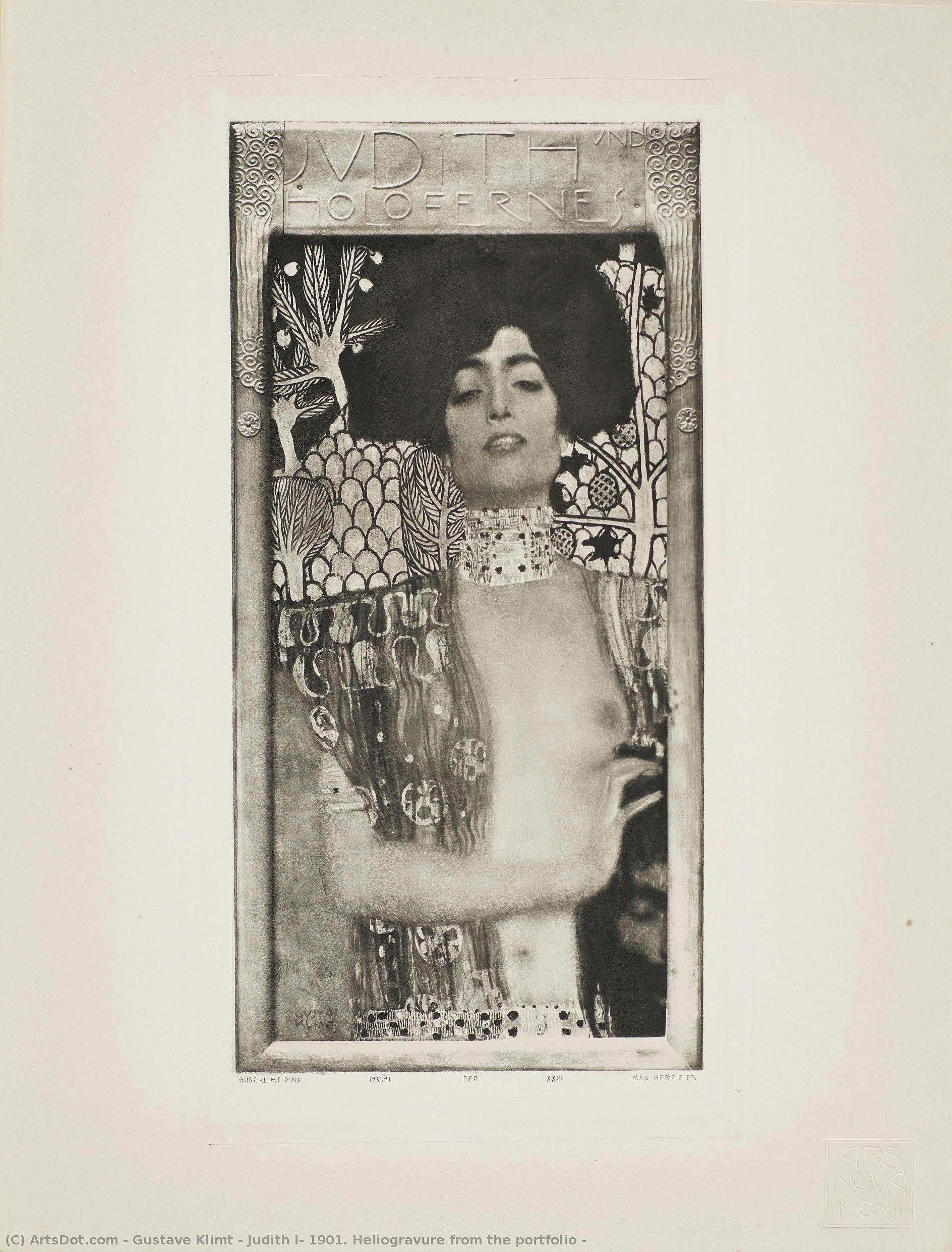 Judith I, 1901. Heliogravure From The Portfolio — Gustav Klimt