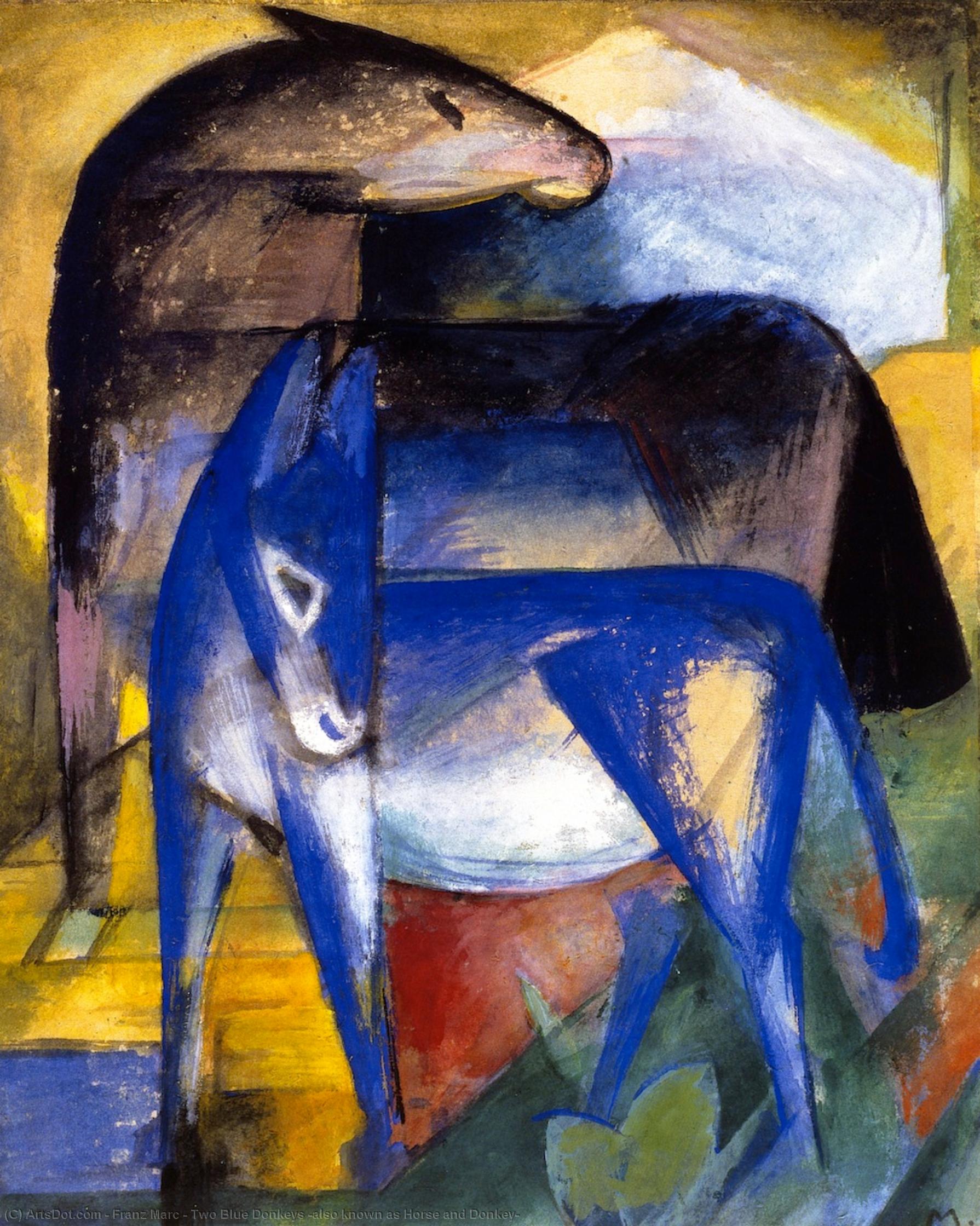 Two Blue Donkeys (also Known As Horse And Donkey) — Franz Marc