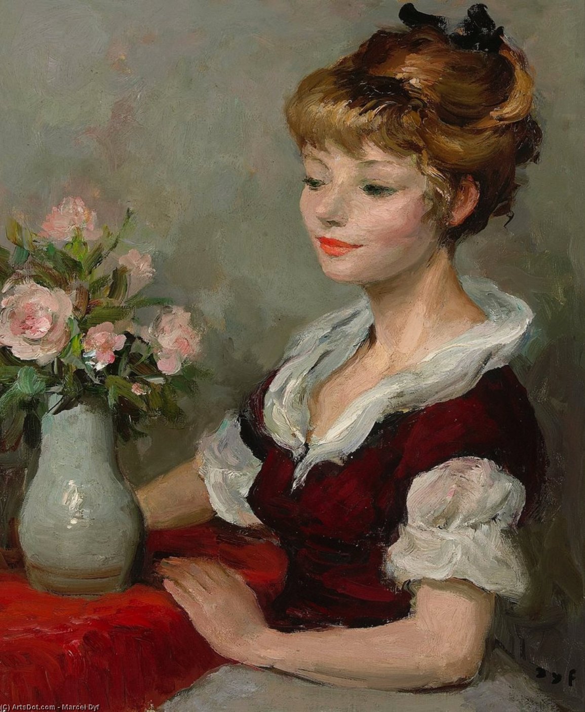 Claudine With Bouquet, (1965) — Marcel Dyf