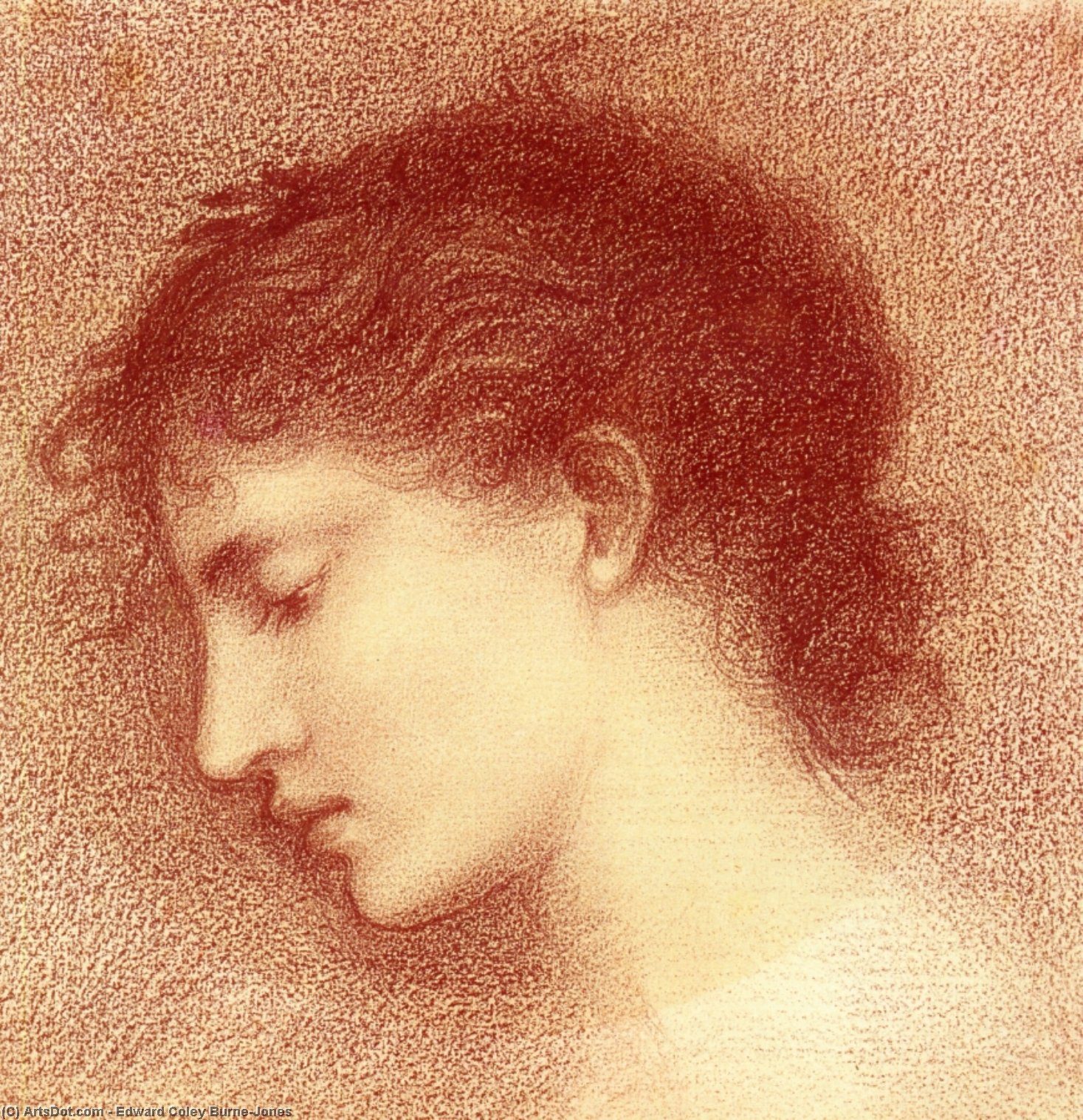 Head-study Of Maria Zambaco, Probably For 'the Wine Of Circe' — Edward Coley Burne-jones