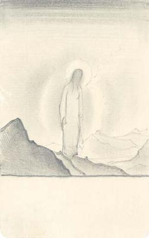 Sketch Of Christ Amidst Mountains — Nicholas Roerich