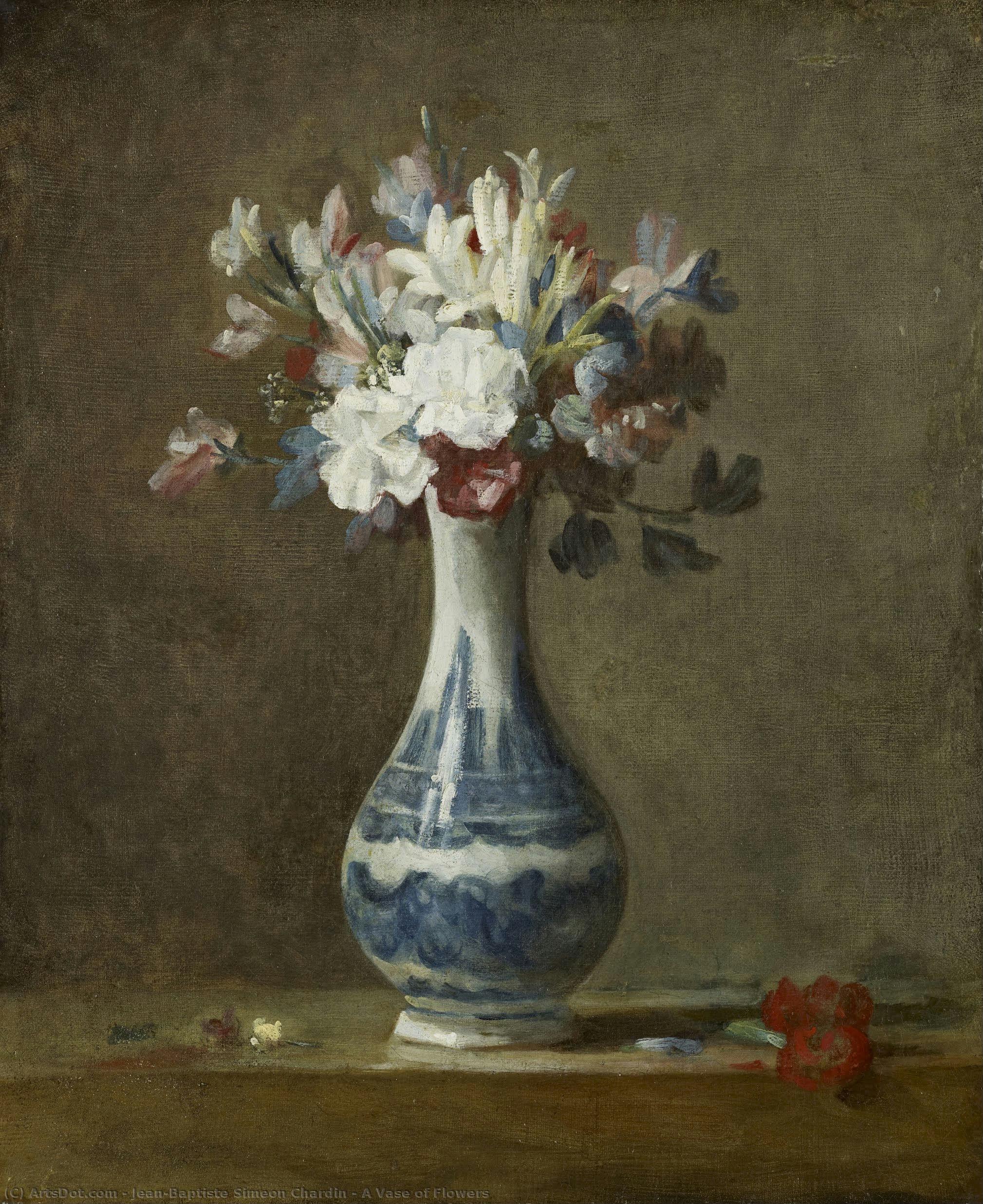 A Vase Of Flowers — Jean-baptiste-siméon Chardin