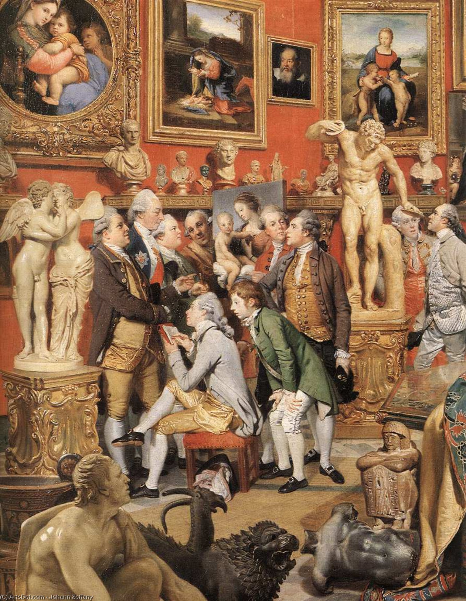 The Tribuna Of The Uffizi (detail) — Johann Zoffany