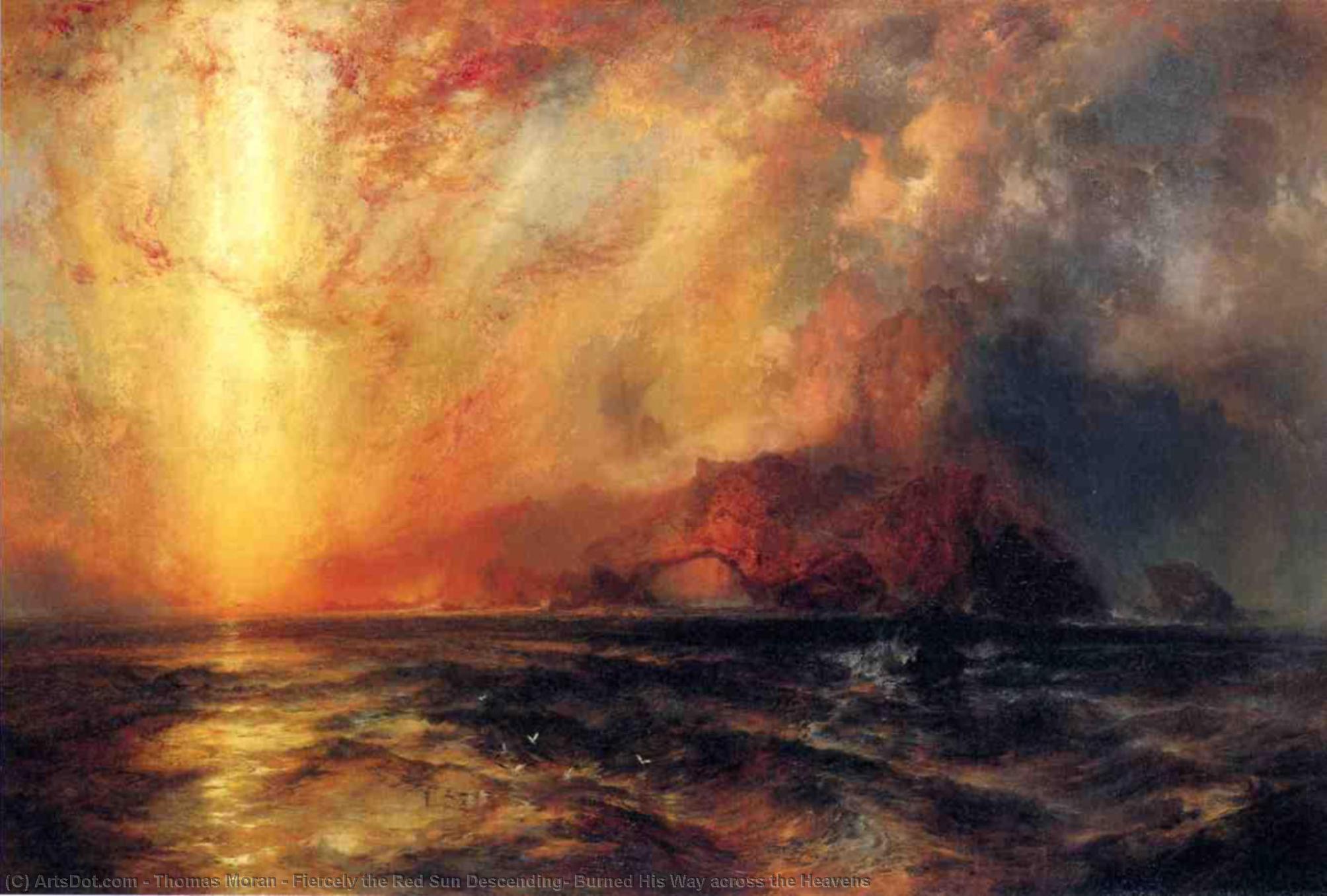 Fiercely The Red Sun Descending, Burned His Way Across The Heavens — Thomas Moran