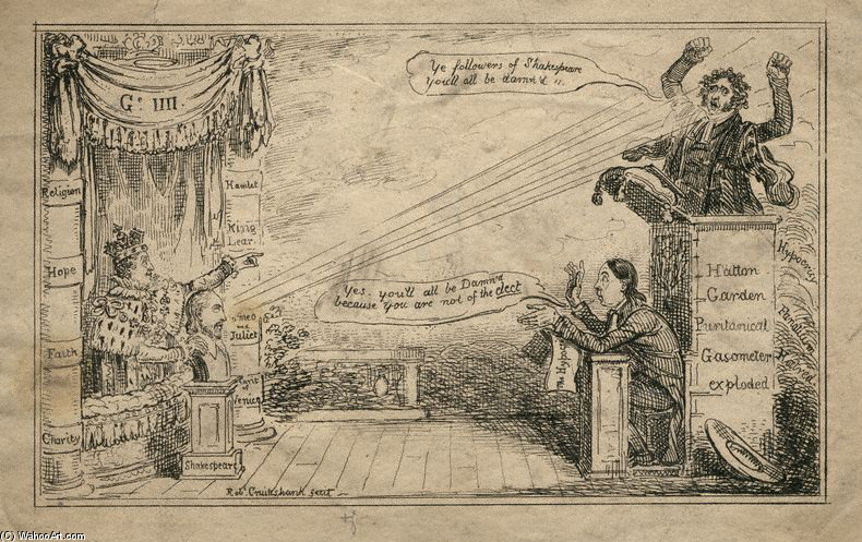 Edward Irving Caricature — Isaac Robert Cruikshank