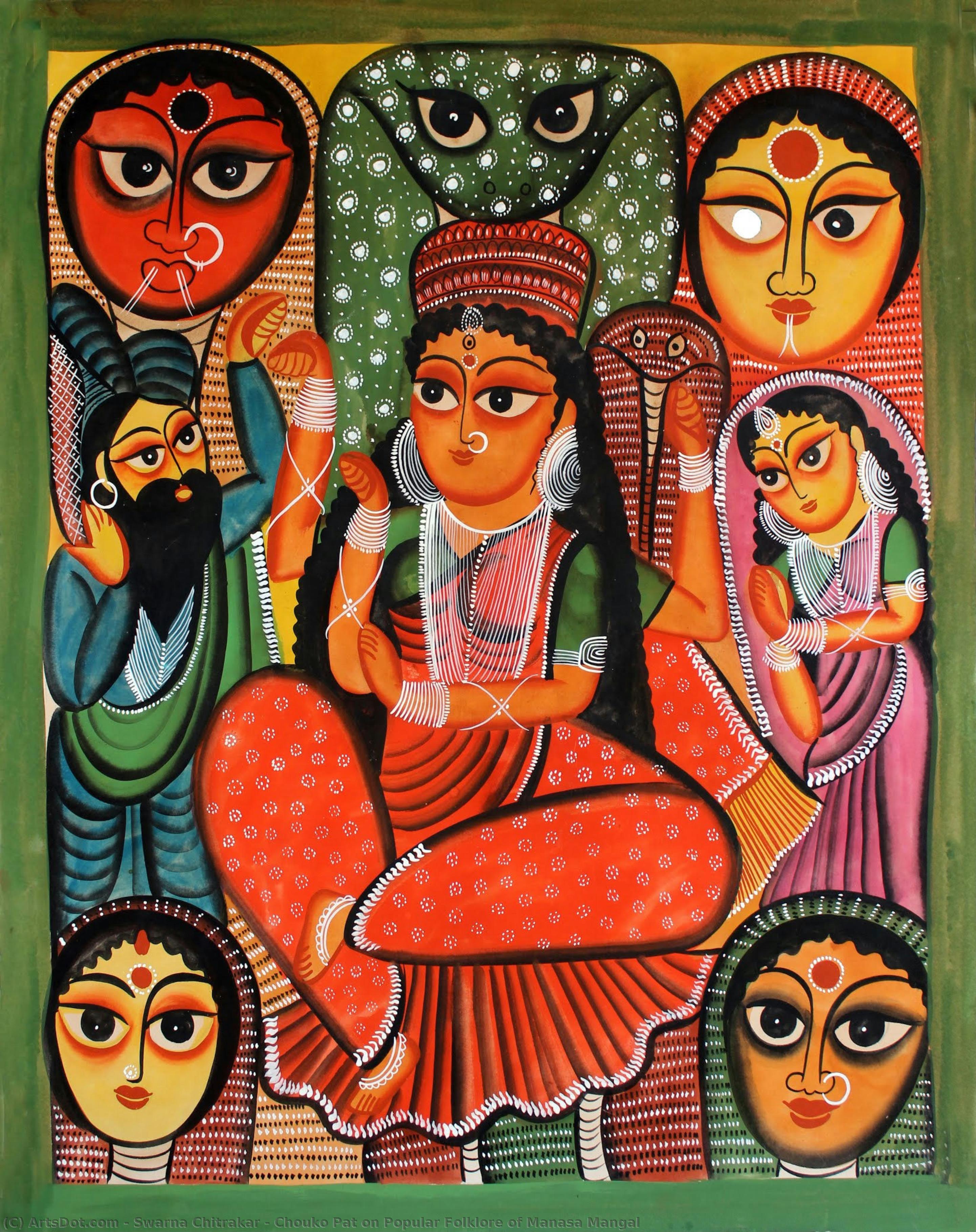 Chouko Pat On Popular Folklore Of Manasa Mangal — Swarna Chitrakar