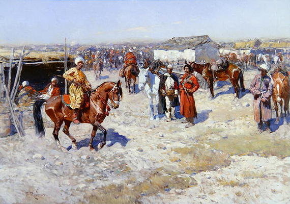 Central Asian Horse Market — Franz Roubaud