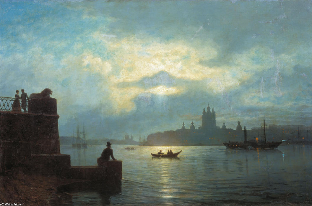 Moonlit Night At Neva — Lef Feliksovich Lagorio