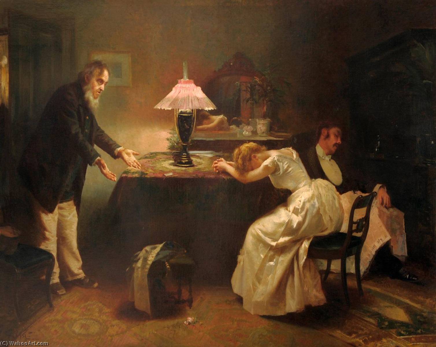 Interior Scene With Figures — Alexander Mark Rossi