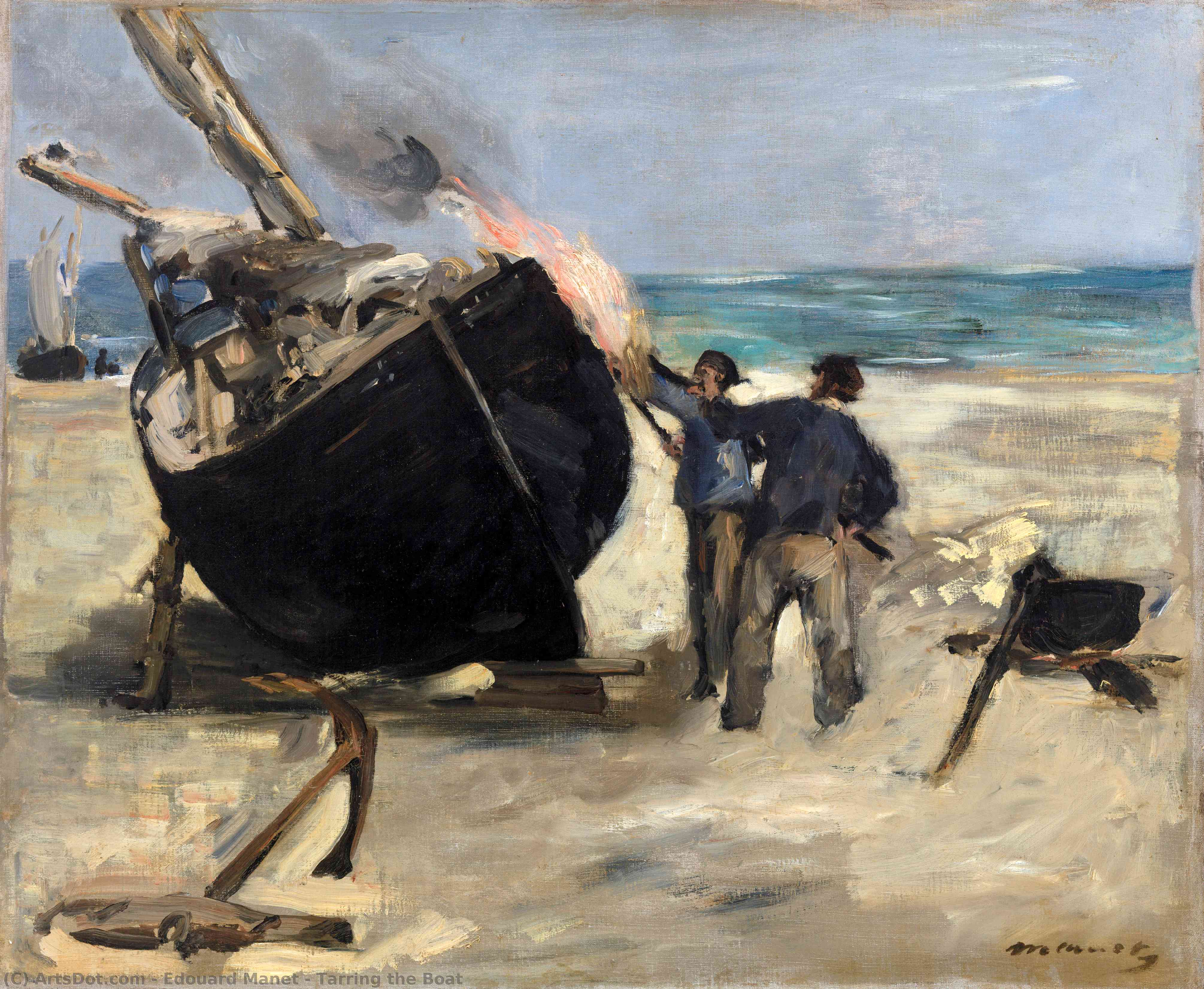 Tarring The Boat — Édouard Manet