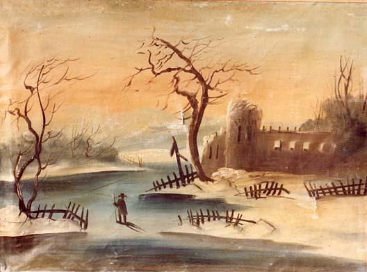 Winter Scene, (painting) — Joseph H Hidley