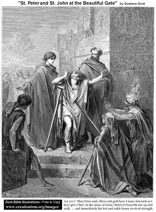 St Peter And St John At Beautiful Gate — Paul Gustave Doré