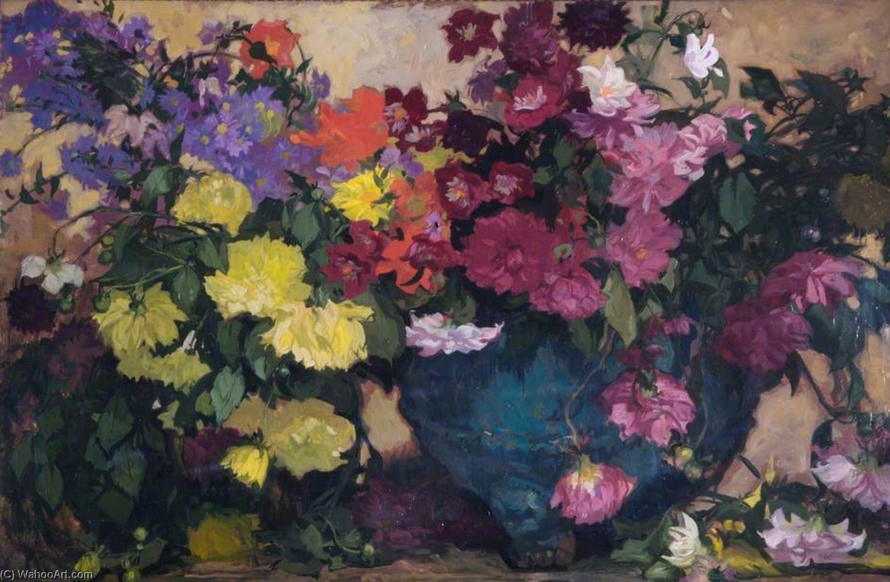 Red Dahlias — Frank Brangwyn