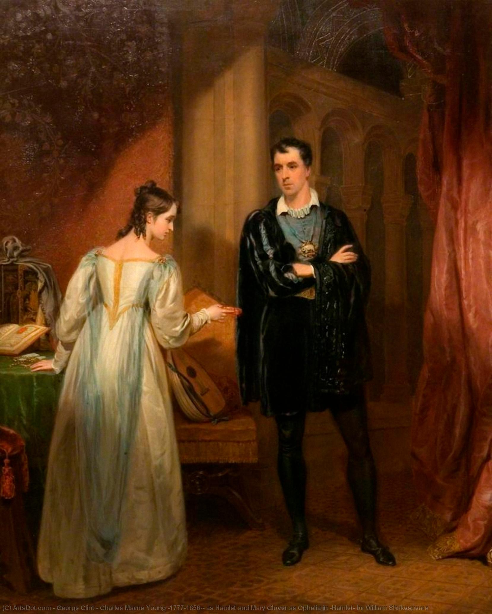 Charles Mayne Young (1777–1856), As Hamlet And Mary Glover As Ophelia In 'hamlet' By William Shakespeare — George Clint