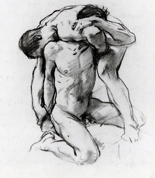 Male Nudes Wrestling — John Singer Sargent
