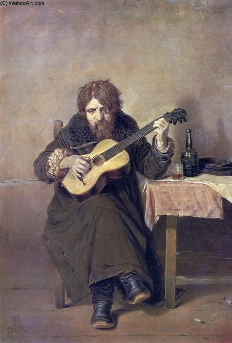 Solitary Guitarist — Vasily Grigoryevich Perov