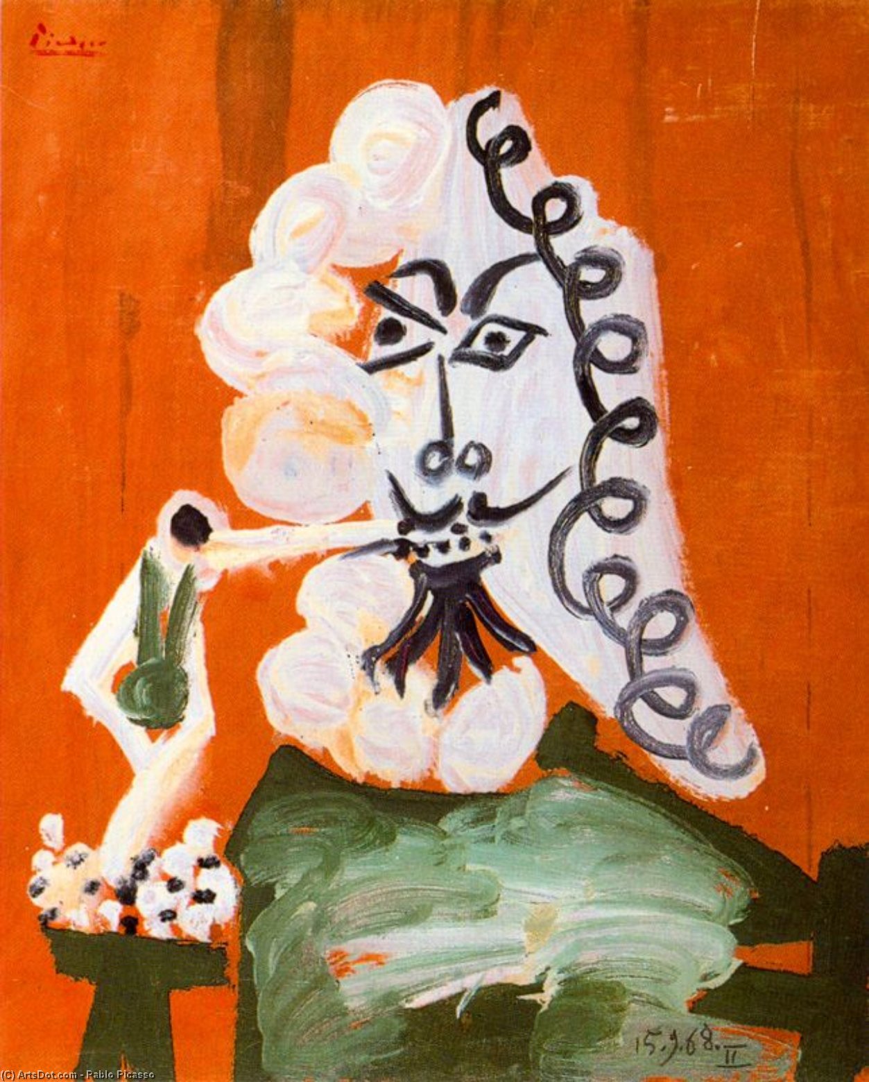 Seated Man With Pipe — Pablo Picasso