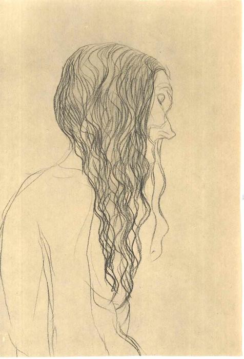 Alte Frau Im Profil Nach Rechts — Gustav Klimt