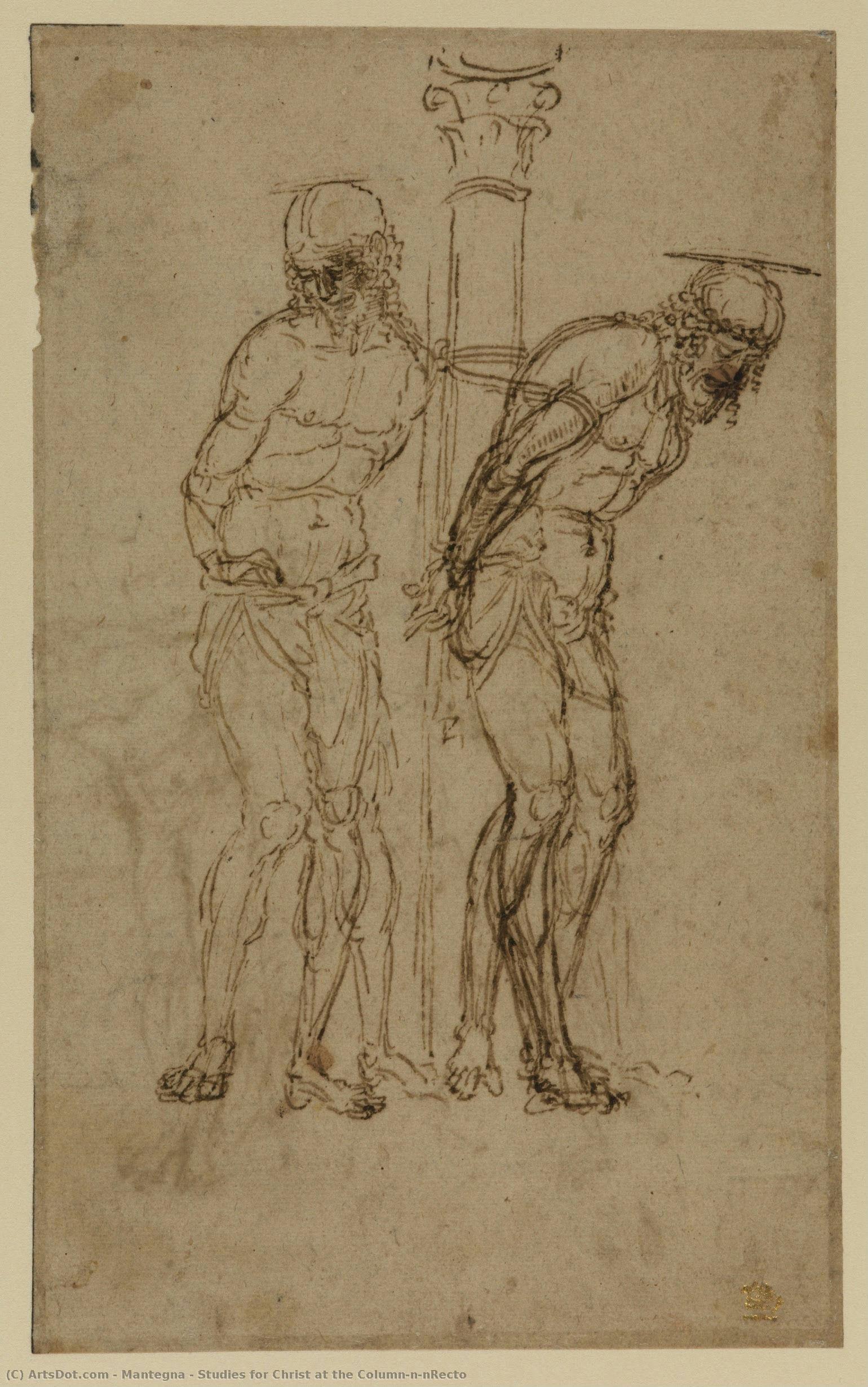 Studies For Christ At The Column Recto — Andrea Mantegna