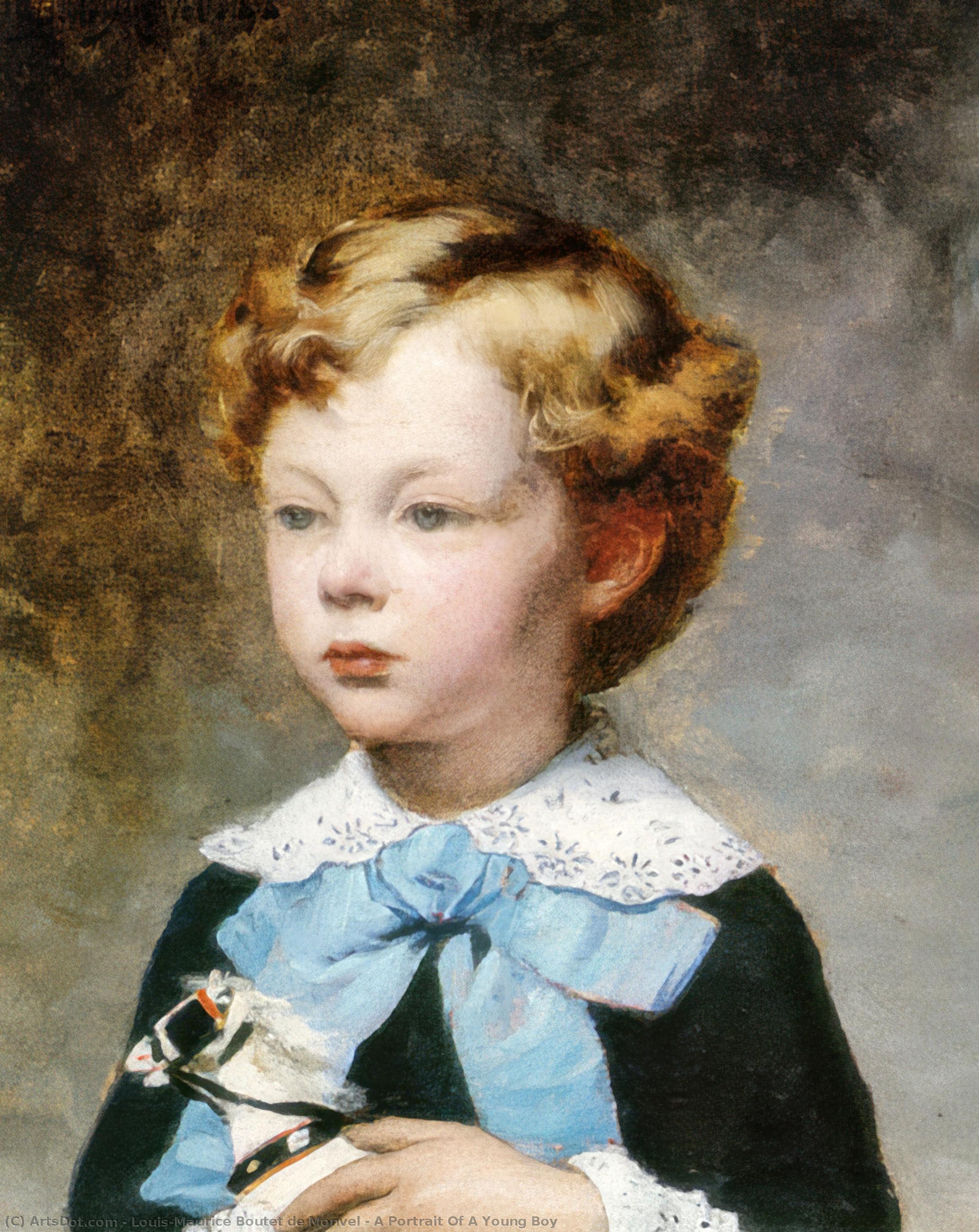 A Portrait Of A Young Boy — Louis-maurice Boutet De Monvel