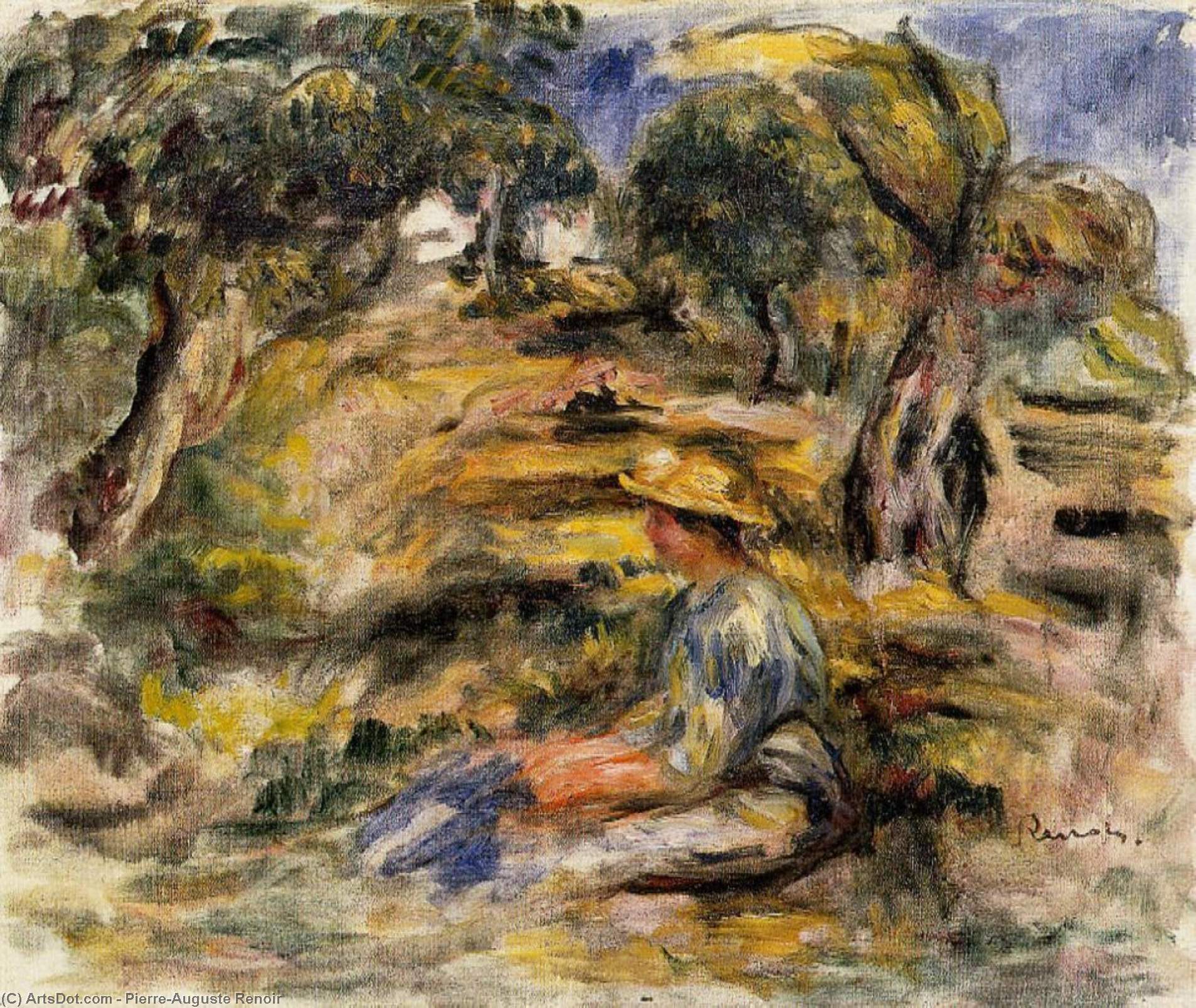Seated Woman In Blue — Pierre-auguste Renoir
