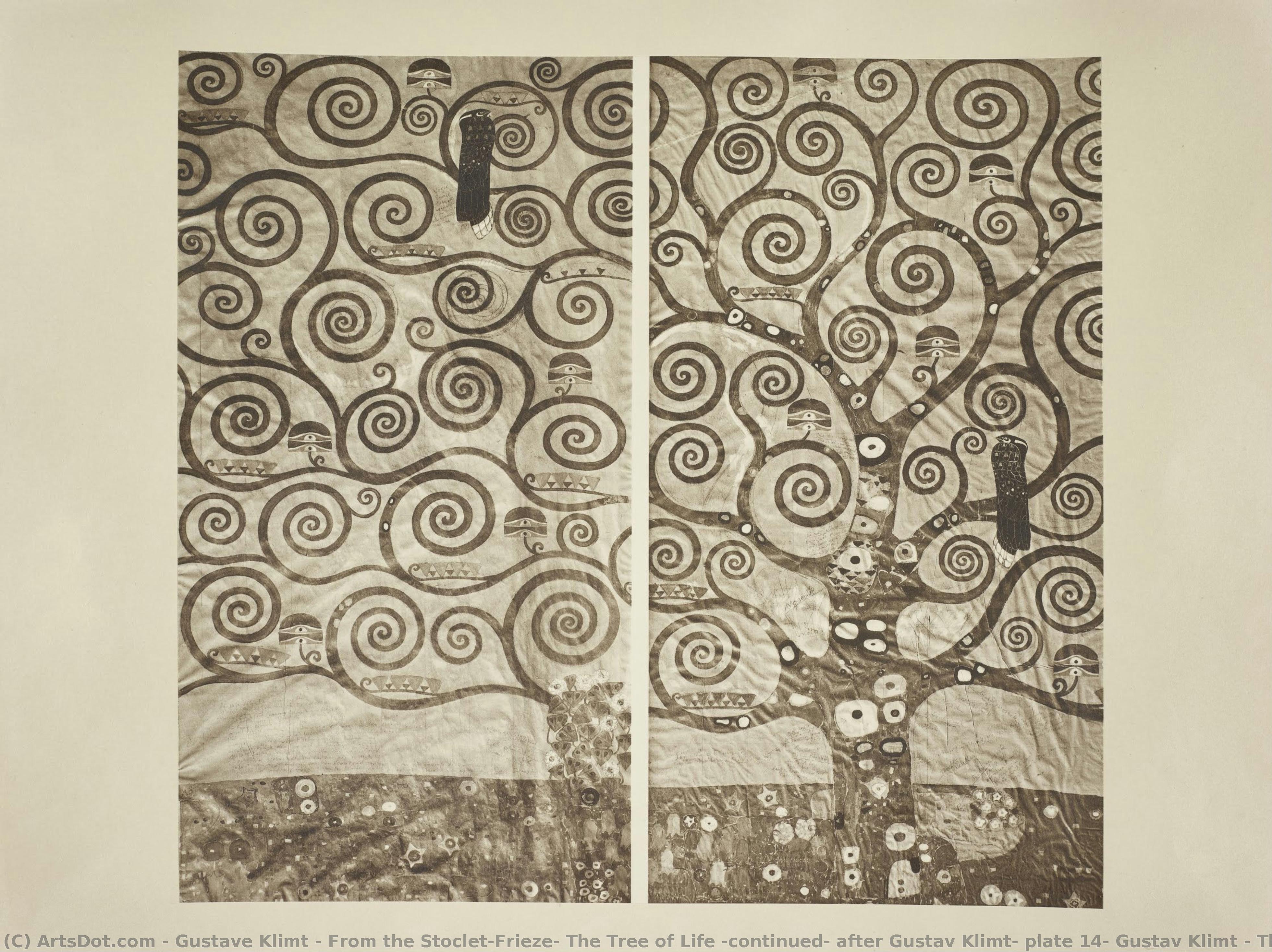 From The Stoclet-frieze: The Tree Of Life (continued) After Gustav Klimt, Plate 14, Gustav Klimt - The Selections — Gustav Klimt