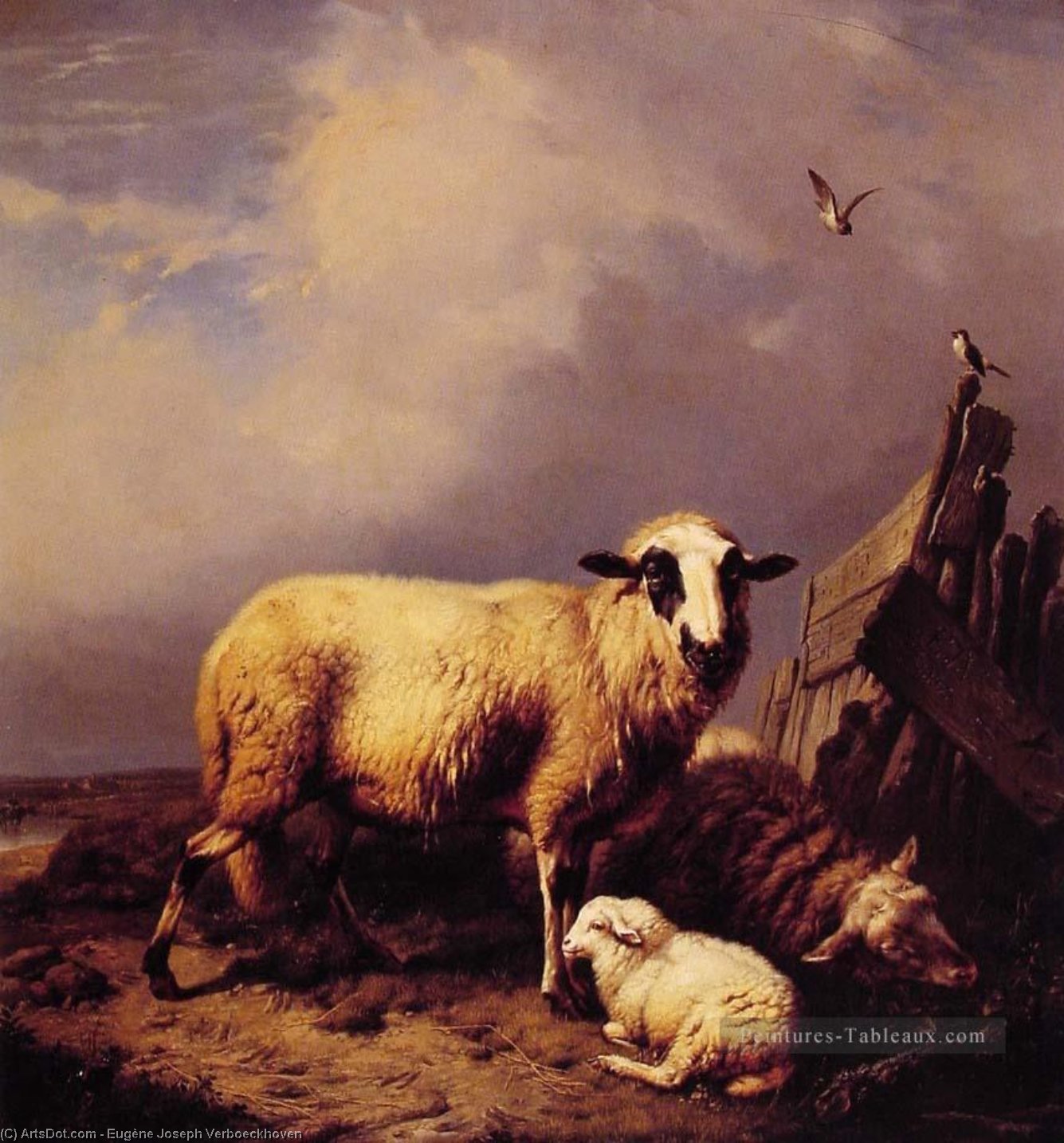 Guarding The Lamb — Eugène Joseph Verboeckhoven
