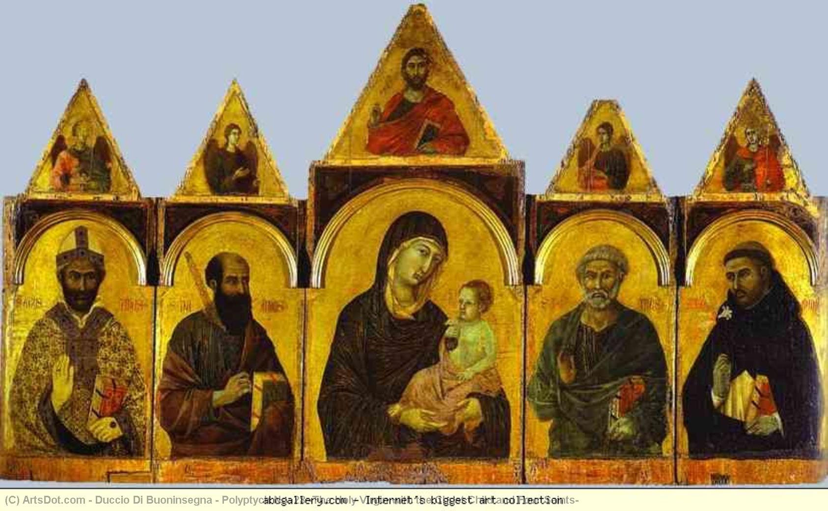 Polyptych Nr. 28 (die Heilige Jungfrau Mit Dem Christuskind Und Vier Heiligen) — Duccio Di Buoninsegna