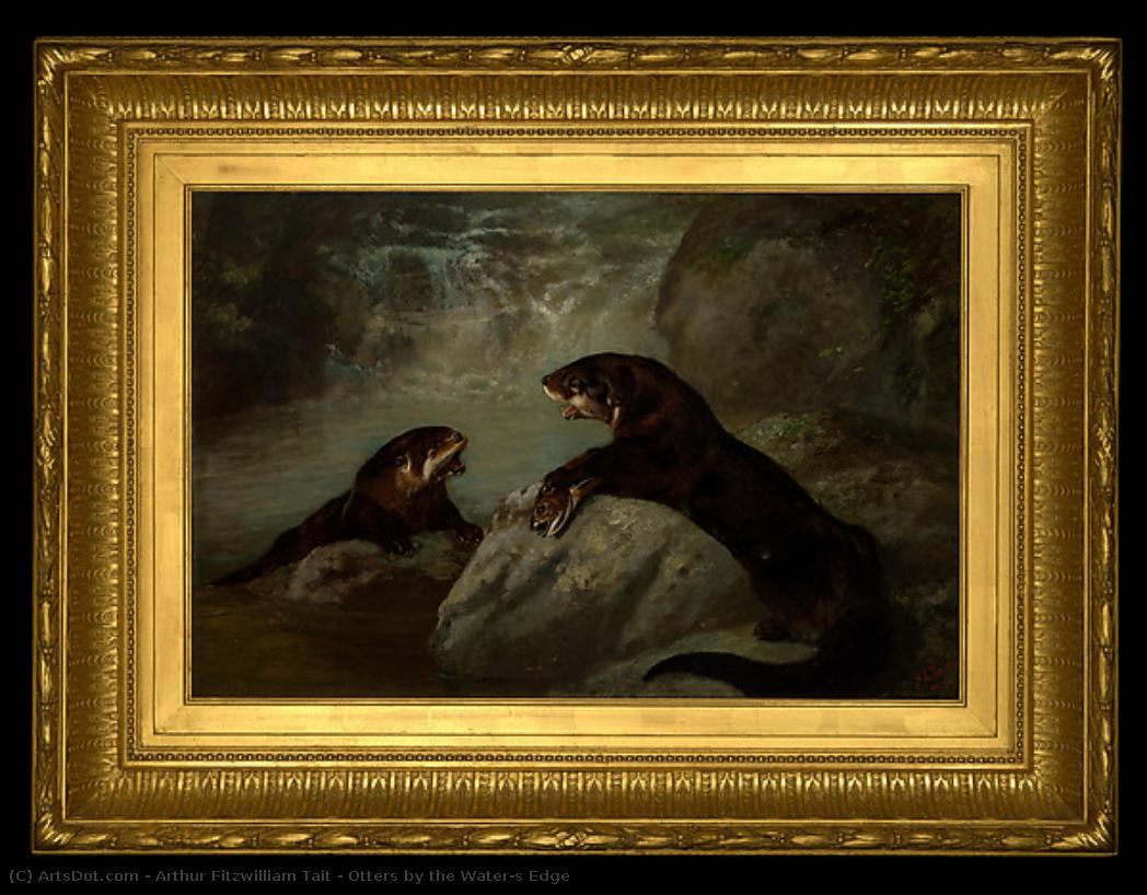 Otters By The Water’s Edge — Arthur Fitzwilliam Tait