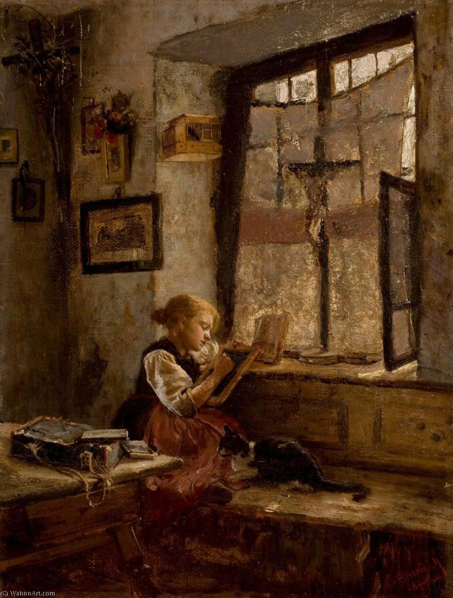 Girl With A Cat — Herman Hartwich