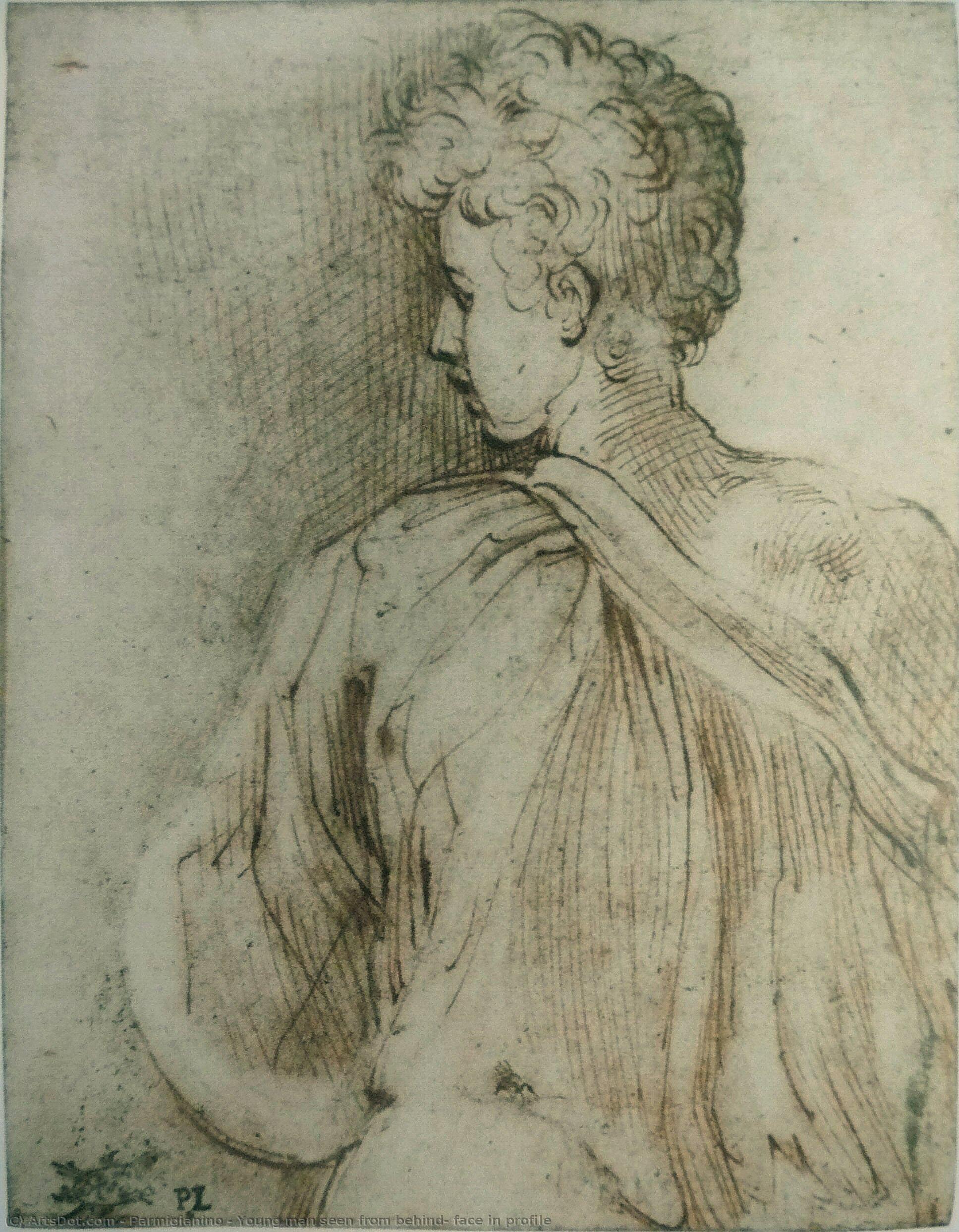 Young Man Seen From Behind, Face In Profile — Parmigianino