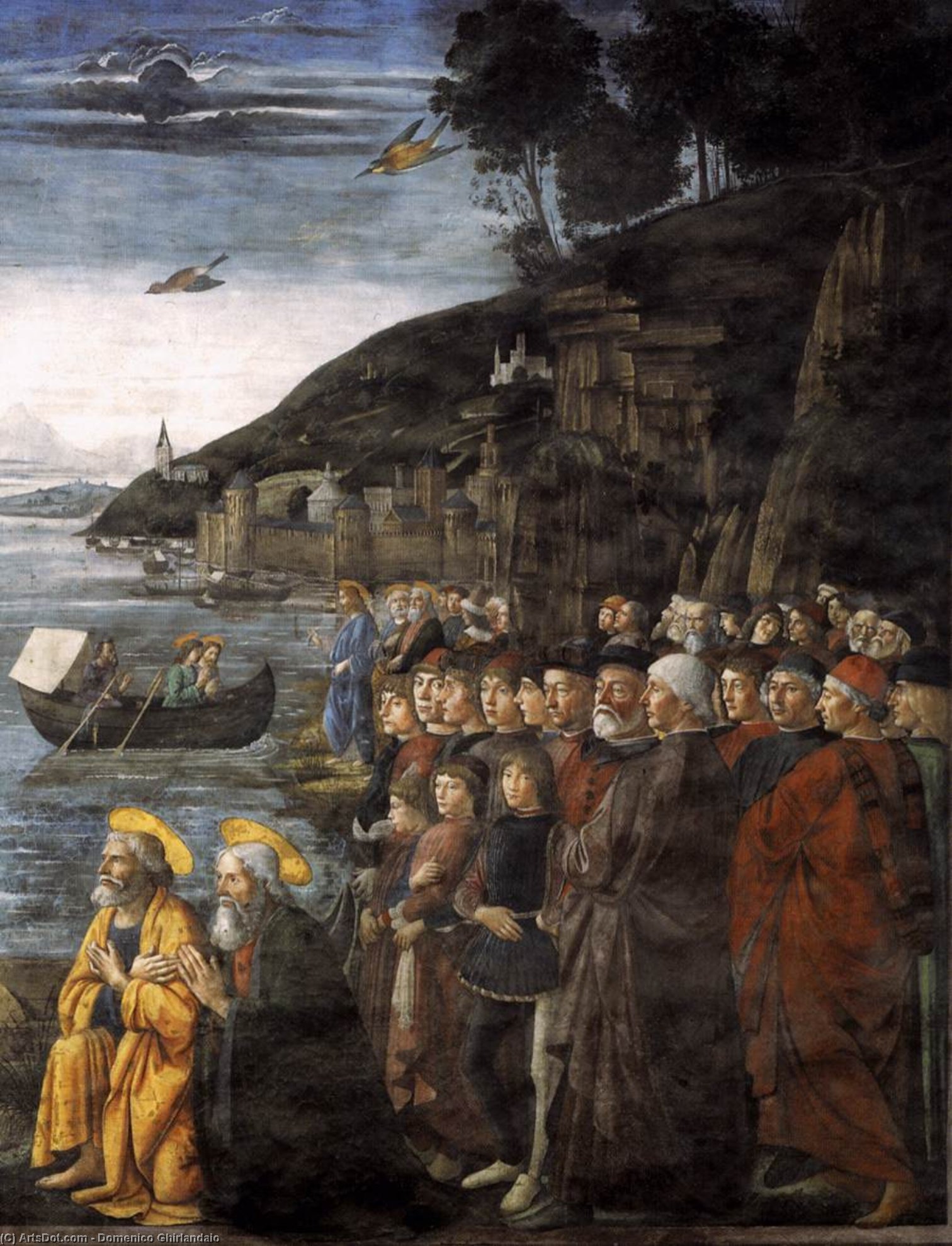 Die Berufung Der Apostel (detail) — Domenico Ghirlandaio