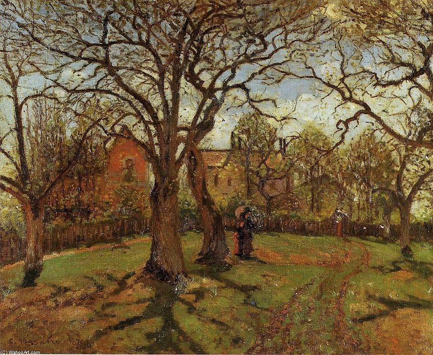 Chestnut Trees, Louveciennes, Spring — Camille Pissarro