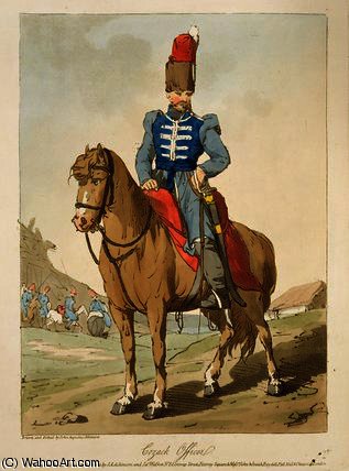 Cossack Officer, Etched By The Artist, Published — John Augustus Atkinson
