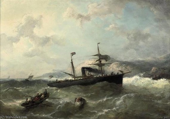 A Steamer In Heavy Weather — Nicolaas Riegen
