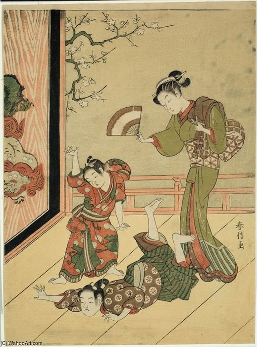 The Wrestling Bout — Suzuki Harunobu