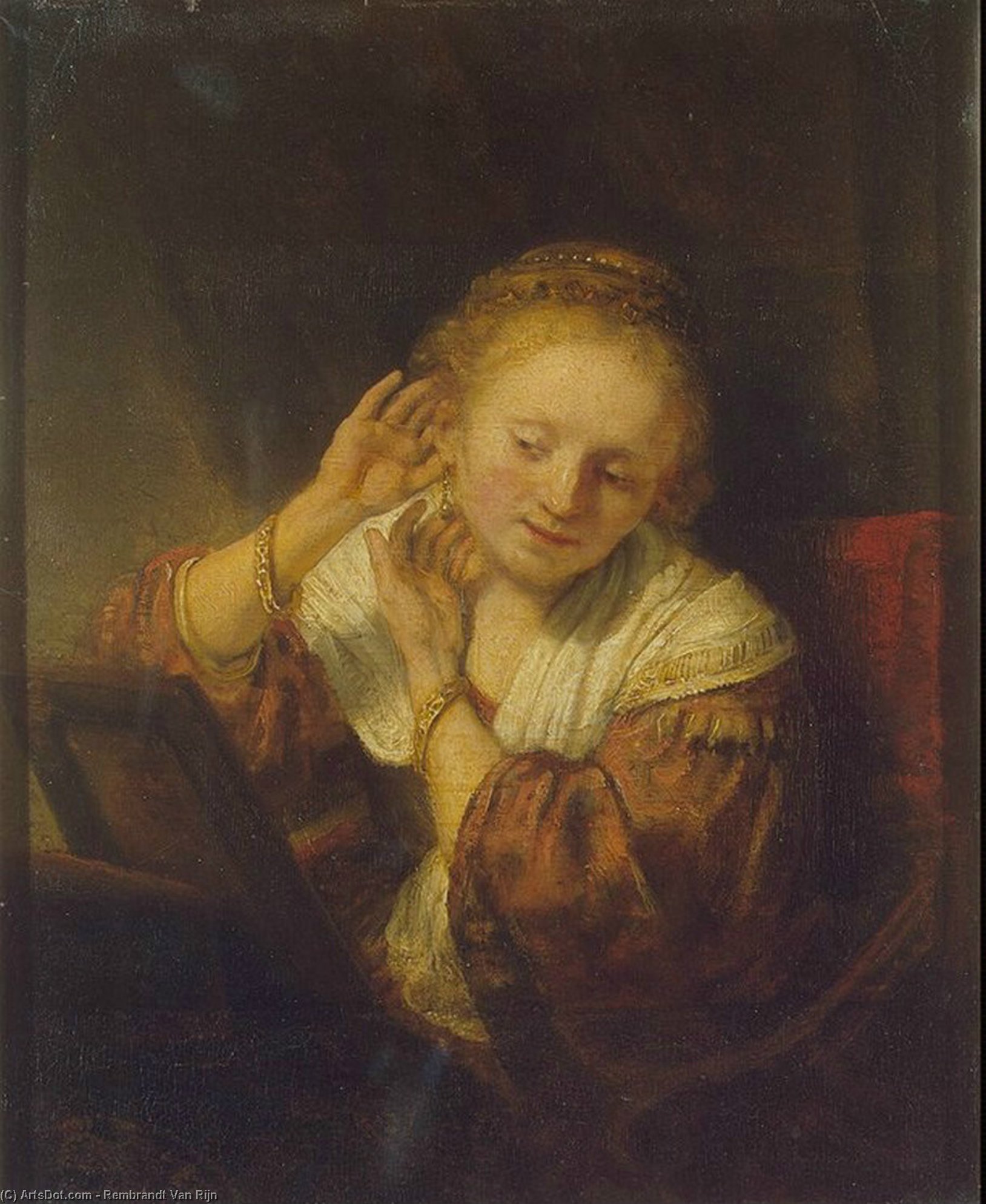 Young Woman With Earrings, Ere — Rembrandt Van Rijn